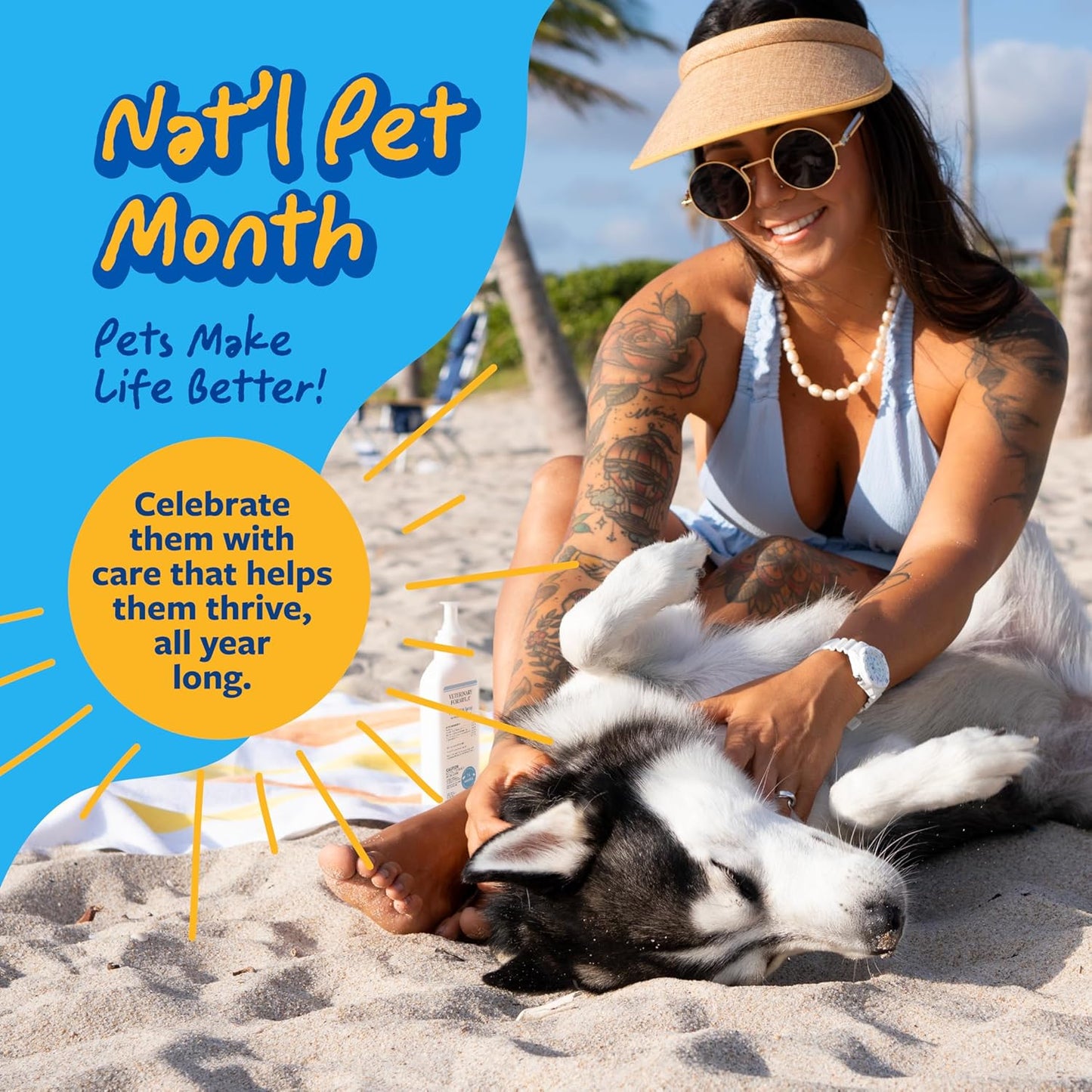 Antiseptic & Antifungal Medicated Pet Shampoo – For Dogs & Cats, 16 oz, Paraben & Soap-Free