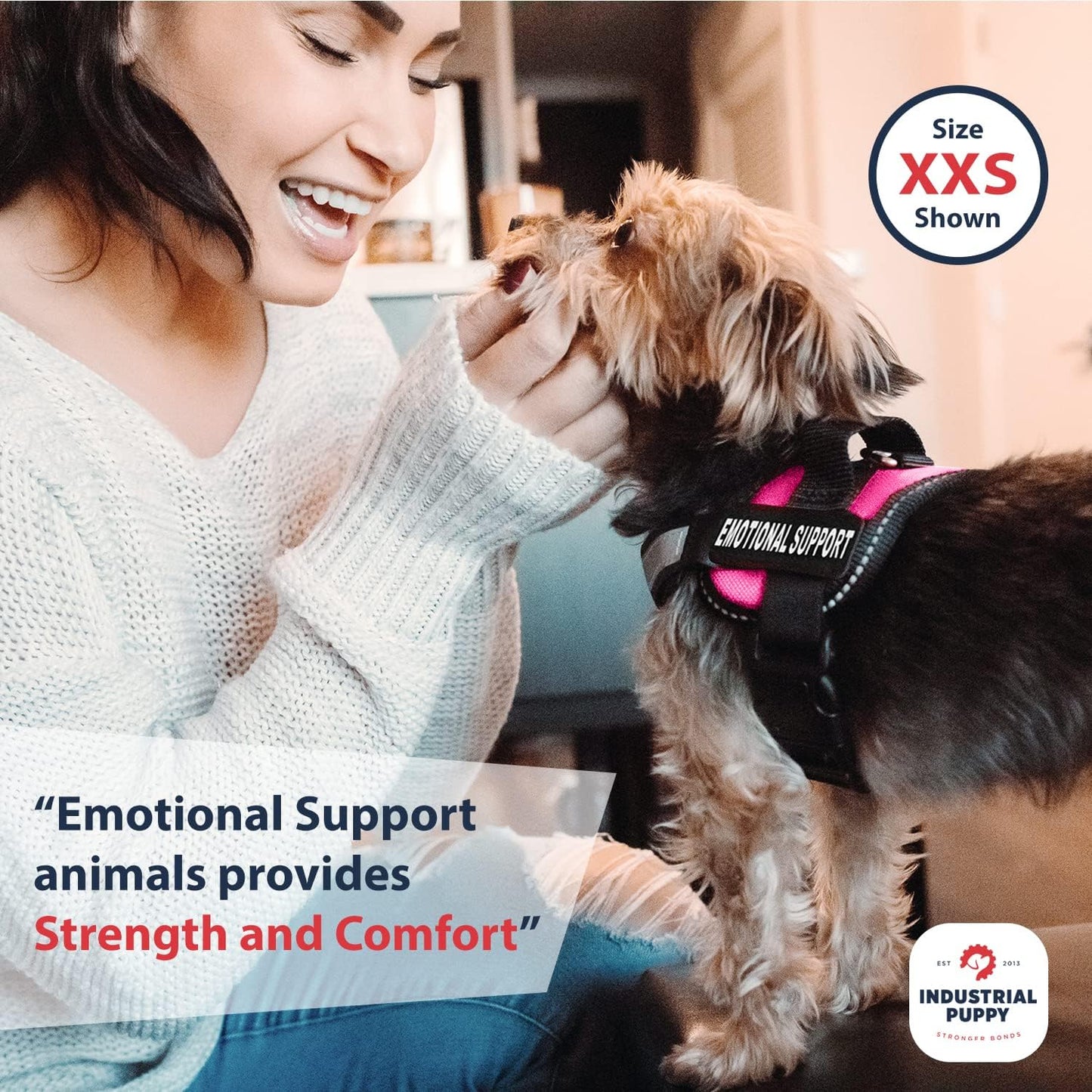 Heavy Duty Emotional Support Dog Vest Harness with Reflective Straps, Interchangeable Patches & Top Handle - ESA Dog Vest in 8 Sizes, Durable Service Harness for Working and Support Dogs