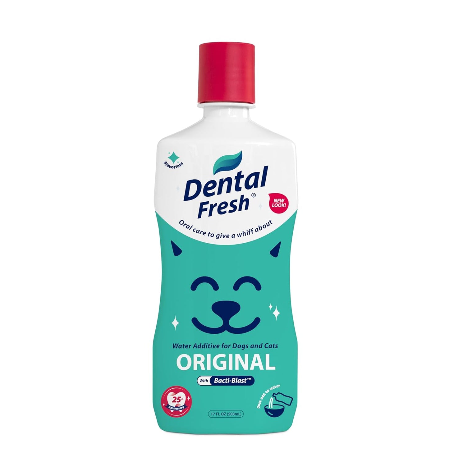 Dental Fresh Advanced Oral Care Water Additive for Dogs & Cats – Effortlessly Support Clean Teeth, Healthy Gums & Fresh Breath – 17 Fl Oz