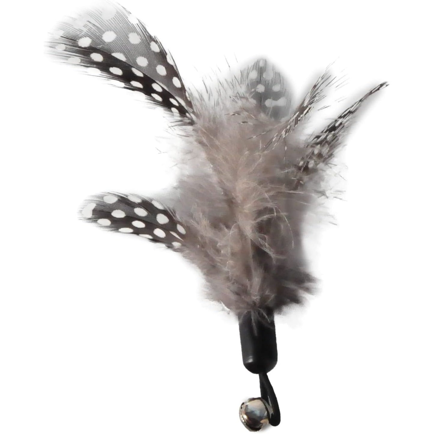 Natural Feather Cat Toy Set - Non-Toxic Wand and Refill Feathers for Indoor Play