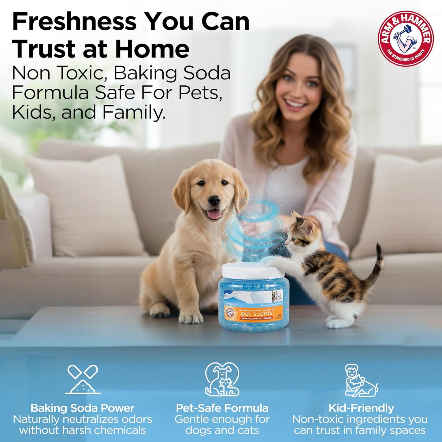 Pet Air Care Deodorizing Gel Beads, Long-Lasting Odor Eliminator for Rooms, Closets, and Small Spaces