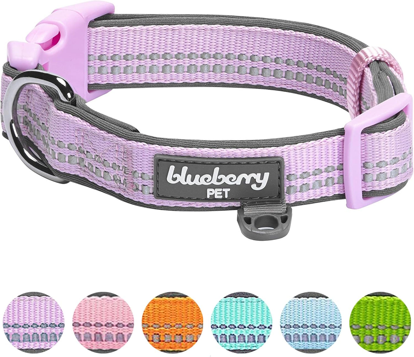 Reflective Neoprene-Padded Dog Collar – Large (18"–26")