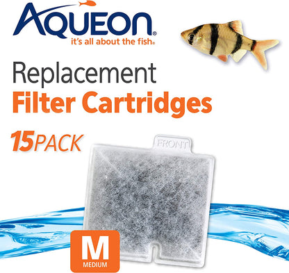 Medium Replacement Filter Cartridges for Aquarium Fish Tanks - 15 Pack