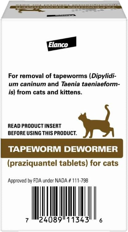 Elanco Tapeworm Dewormer (Praziquantel Tablets) for Cats and Kittens 6 Weeks and Older, 3-Count