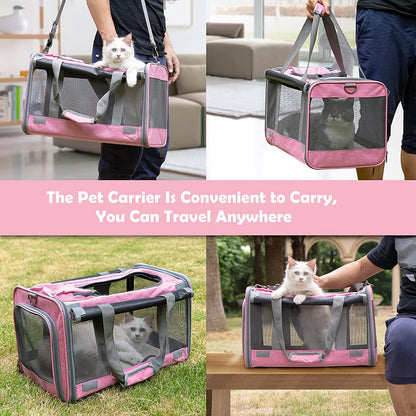 Spacious Pet Carrier – Soft Travel Bag for Medium to Large Cats & Small Dogs