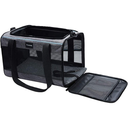 Soft-Sided Pet Carrier for Cats and Dogs up to 16 lbs - 17.5"x11"x11" Travel Bag for Pets