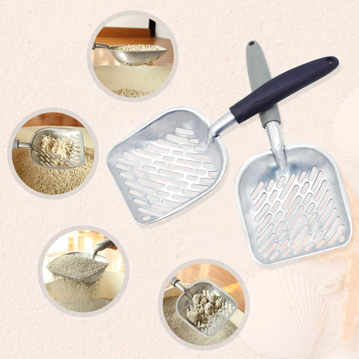 Vivaglory Heavy-Duty Metal Cat Litter Scoop