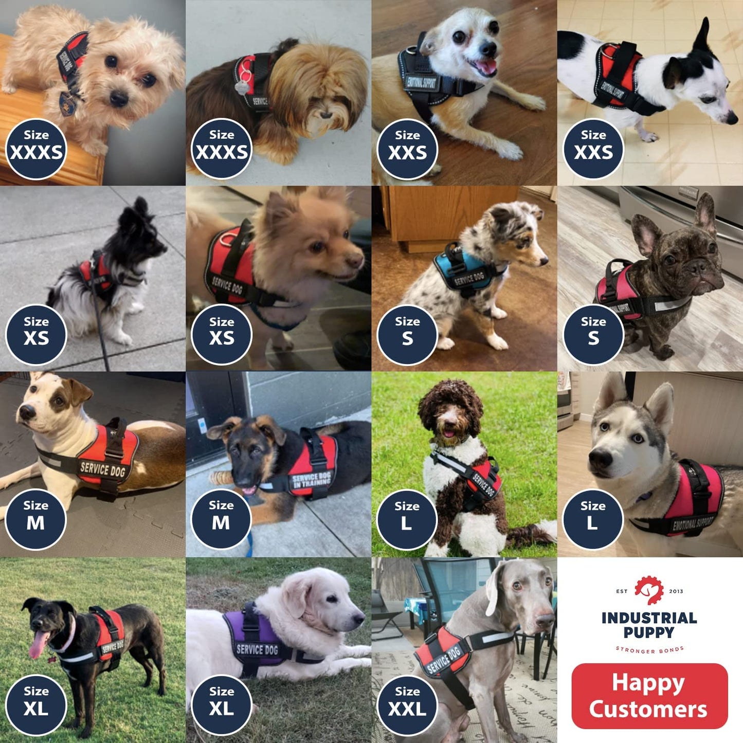 Heavy Duty Emotional Support Dog Vest Harness with Reflective Straps, Interchangeable Patches & Top Handle - ESA Dog Vest in 8 Sizes, Durable Service Harness for Working and Support Dogs