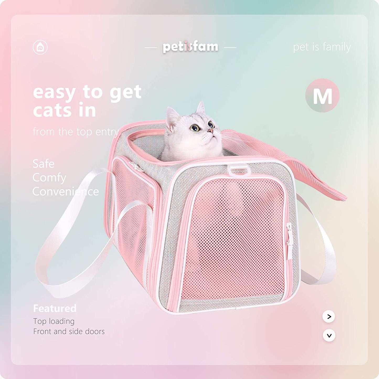 Soft Travel Pet Carrier – Medium Size for Cats & Small Dogs (Fantasy Pink)