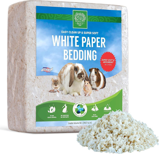 Soft White Paper Bedding – 56L for Rabbits, Guinea Pigs, Hamsters & More