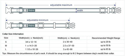 Reflective Neoprene-Padded Dog Collar – Large (18"–26")