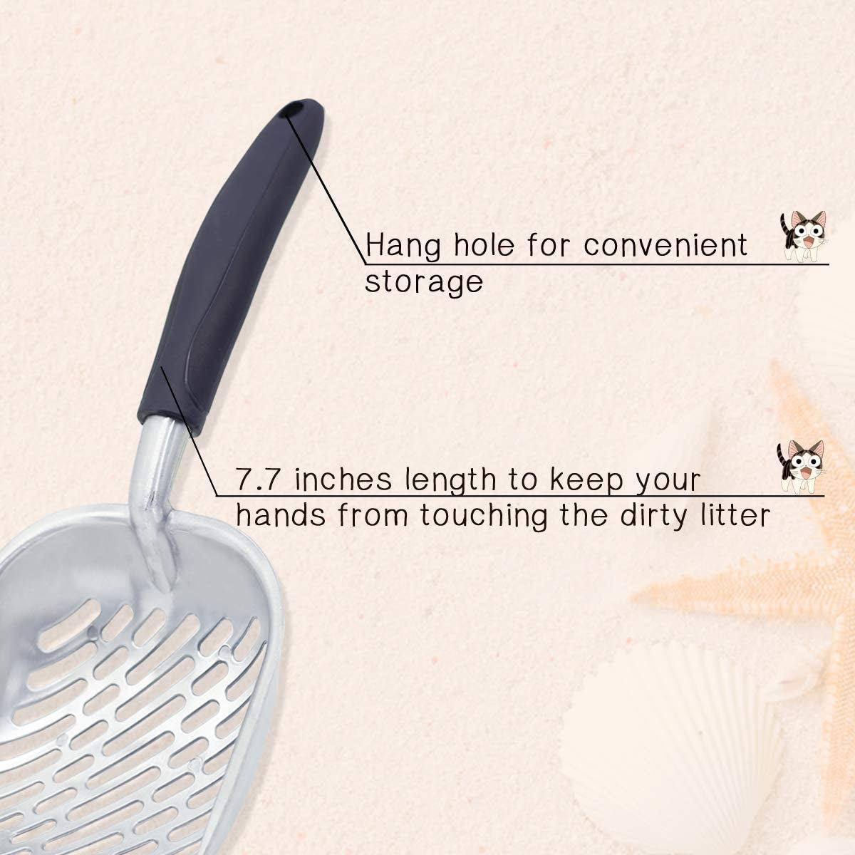 Vivaglory Heavy-Duty Metal Cat Litter Scoop