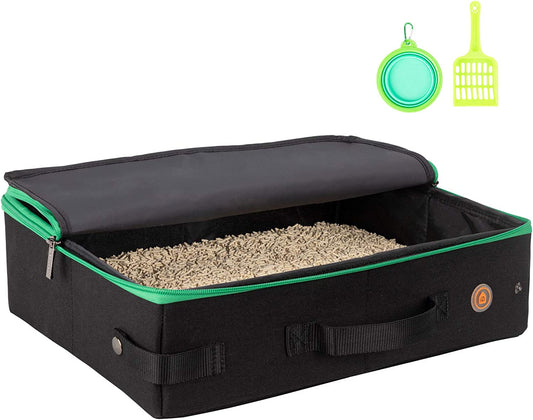 Portable Cat Travel Litter Box with Lid – Odor-Blocking, Easy to Carry & Clean