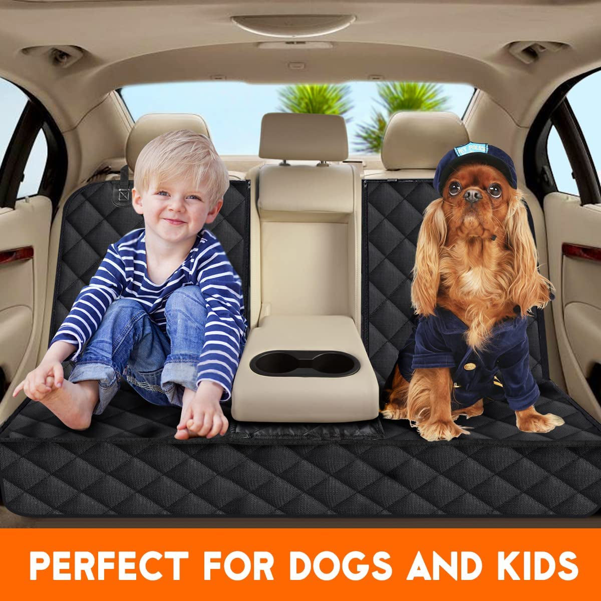 Waterproof Dog Car Seat Cover – Non-Slip Back Seat Protector for Cars, Trucks & SUVs (Black)