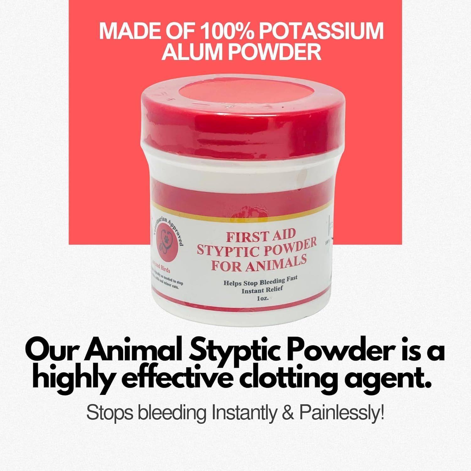 G.B.S Styptic Powder for Pets (1 Oz) - Rapid Blood Coagulation Powder for Dogs, Cats, and Birds - Ideal for Nail Clipping, Cuts, and Grooming
