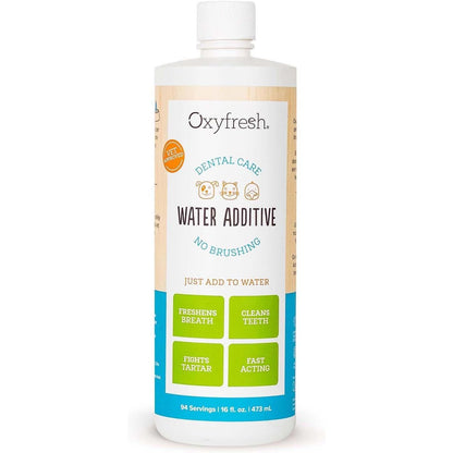 Premium Pet Dental Care Water Additive - Freshen Breath & Boost Oral Health in Dogs & Cats, Vet Recommended, 16 Oz