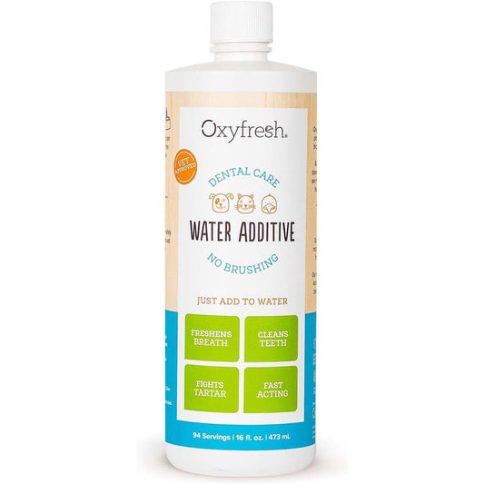 Premium Pet Dental Care Water Additive - Freshen Breath & Boost Oral Health in Dogs & Cats, Vet Recommended, 16 Oz