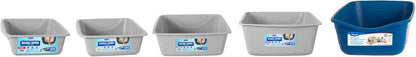 Petmate Open Litter Pan - Spacious Blue/Gray Design for Comfortable Cat Use, Made in the USA