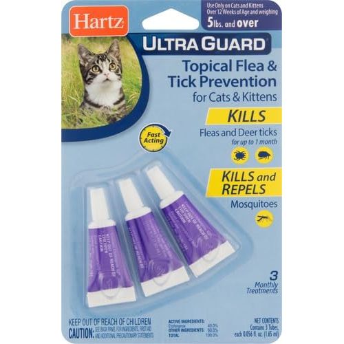 Ultraguard Topical Flea and Tick Prevention for Cats and Kittens - Three Monthly Treatments