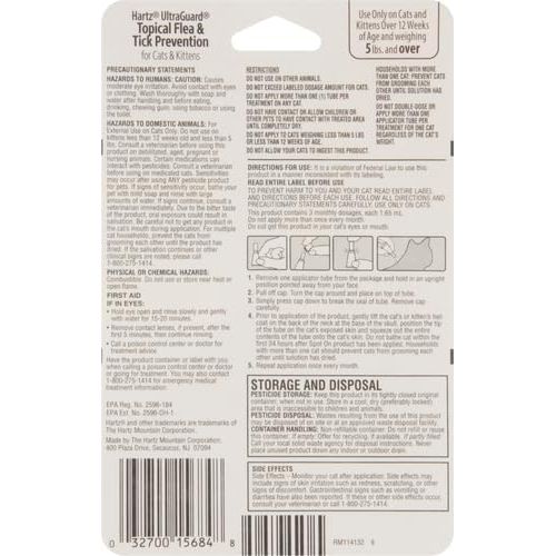 Ultraguard Topical Flea and Tick Prevention for Cats and Kittens - Three Monthly Treatments