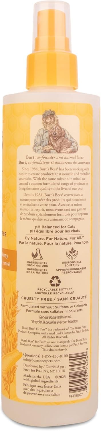 Burt'S Bees for Pets Cat Dander Reducing Spray, Oat & Honey, 10 Fl Oz