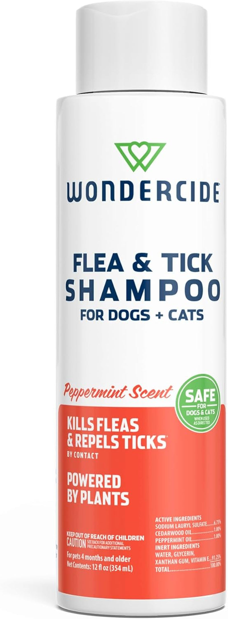 Flea and Tick Shampoo for Dogs and Cats - Natural Treatment for Pets Over 4 Months - 12 Fl Oz