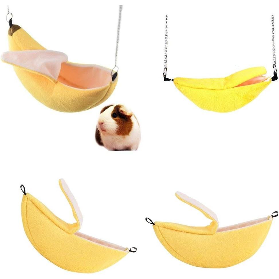 Themed Bed House and Hammock for Small Animals, Cozy Cage Nest for Sugar Gliders, Hamsters, and Small Birds