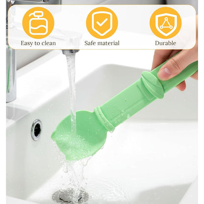 Multifunctional 3-Piece Cat Treat Spoon Set for Clean Feeding of Wet Food and Licky Treats - Beige, Green, Orange