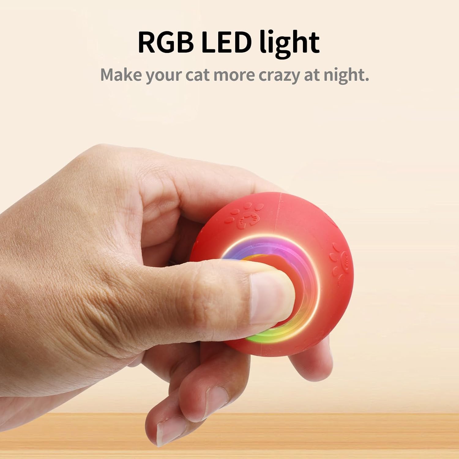 Interactive Cat Toys for Bored Indoor Cats - Motion Activated, RGB Lighting, 2 Speed Settings & 3 Modes - for Cats & Kittens!