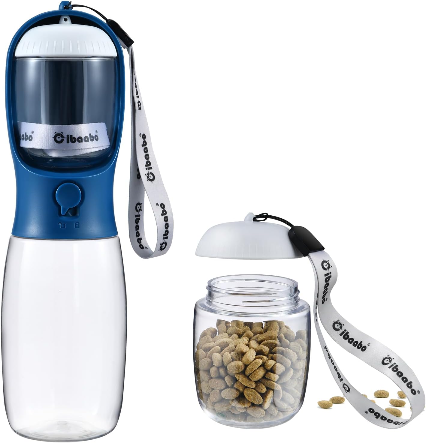 Cibaabo 2-in-1 Dog Water Bottle with Food Container - Perfect for Outdoor Adventures with Your Puppy!