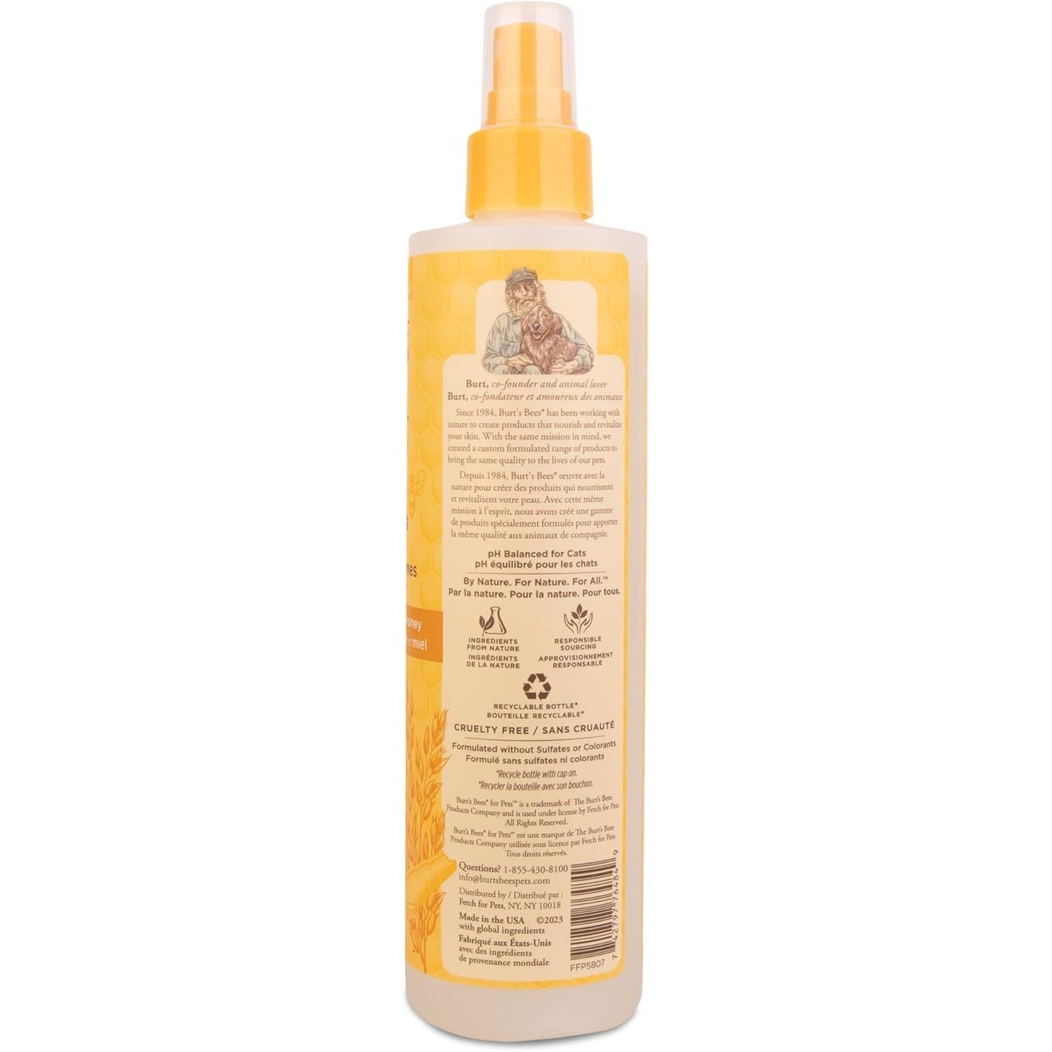 Burt'S Bees for Pets Dander Reducing Cat Spray with Colloidal Oat Flour and Honey - Cat Dander Remover Gives Dry Skin Relief for Cats, Essential Kitten Supplies for Allergy Relief, 10 Fl Oz