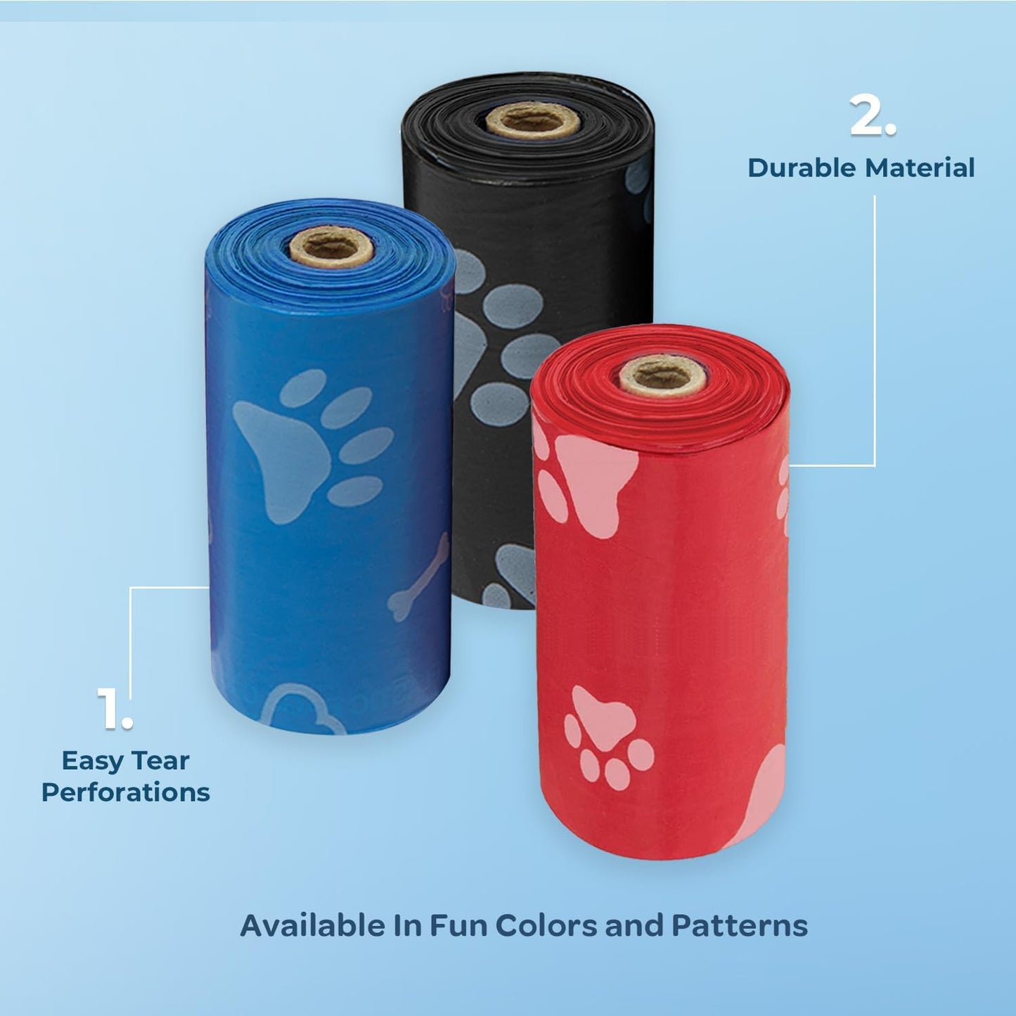 Premium Dog Waste Bags for Efficient Cleanup, Leak-Proof and Tear-Resistant, 150 Count Assorted Rolls for Outdoor Use and Travel