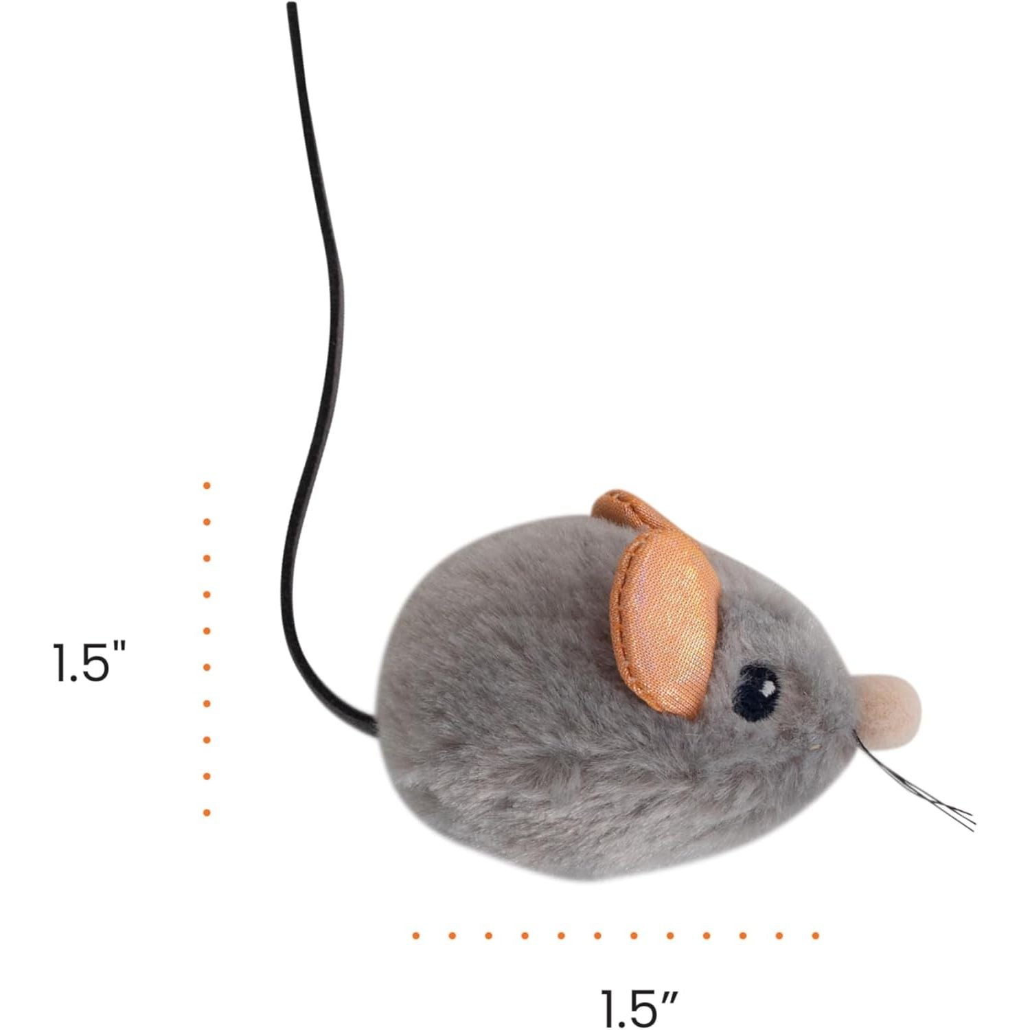 Touch-Activated Squeak Mouse Cat Toy with Catnip - Gray