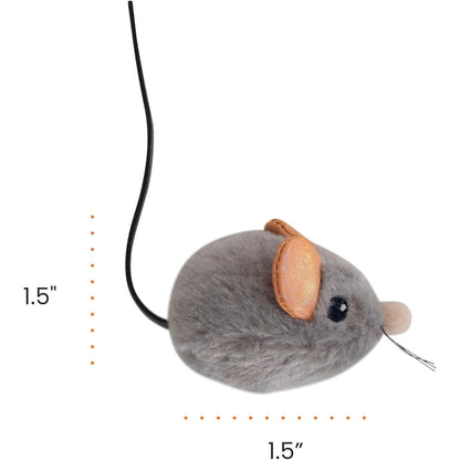 Touch-Activated Squeak Mouse Cat Toy with Catnip - Gray