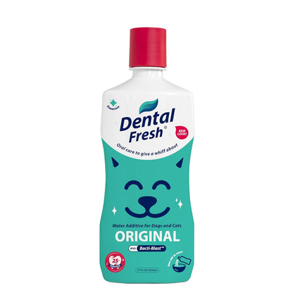 Dental Fresh Advanced Oral Care Water Additive for Dogs & Cats – Effortlessly Support Clean Teeth, Healthy Gums & Fresh Breath – 17 Fl Oz