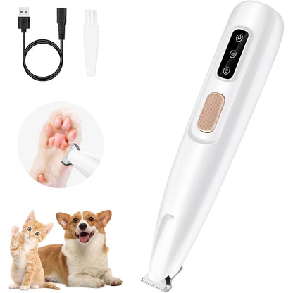 Waterproof Rechargeable Pet Hair Trimmer with LED Light for Paws, Eyes, Ears, Face, and Buttocks - Quiet Operation for Small Dogs and Cats