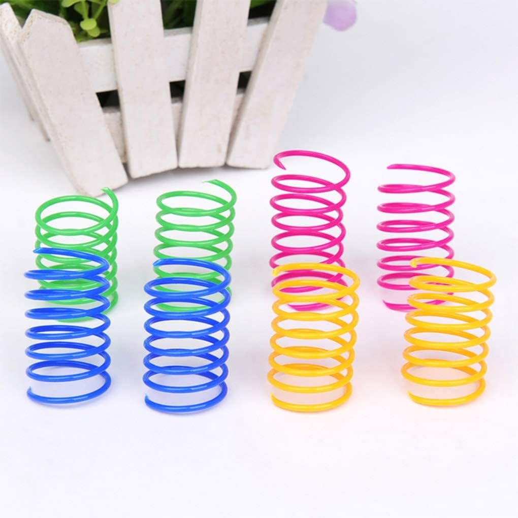 Andiker Interactive Cat Spiral Spring Toy Set - 12 Durable Plastic Toys for Engaging Play, Exercise, and Mental Stimulation