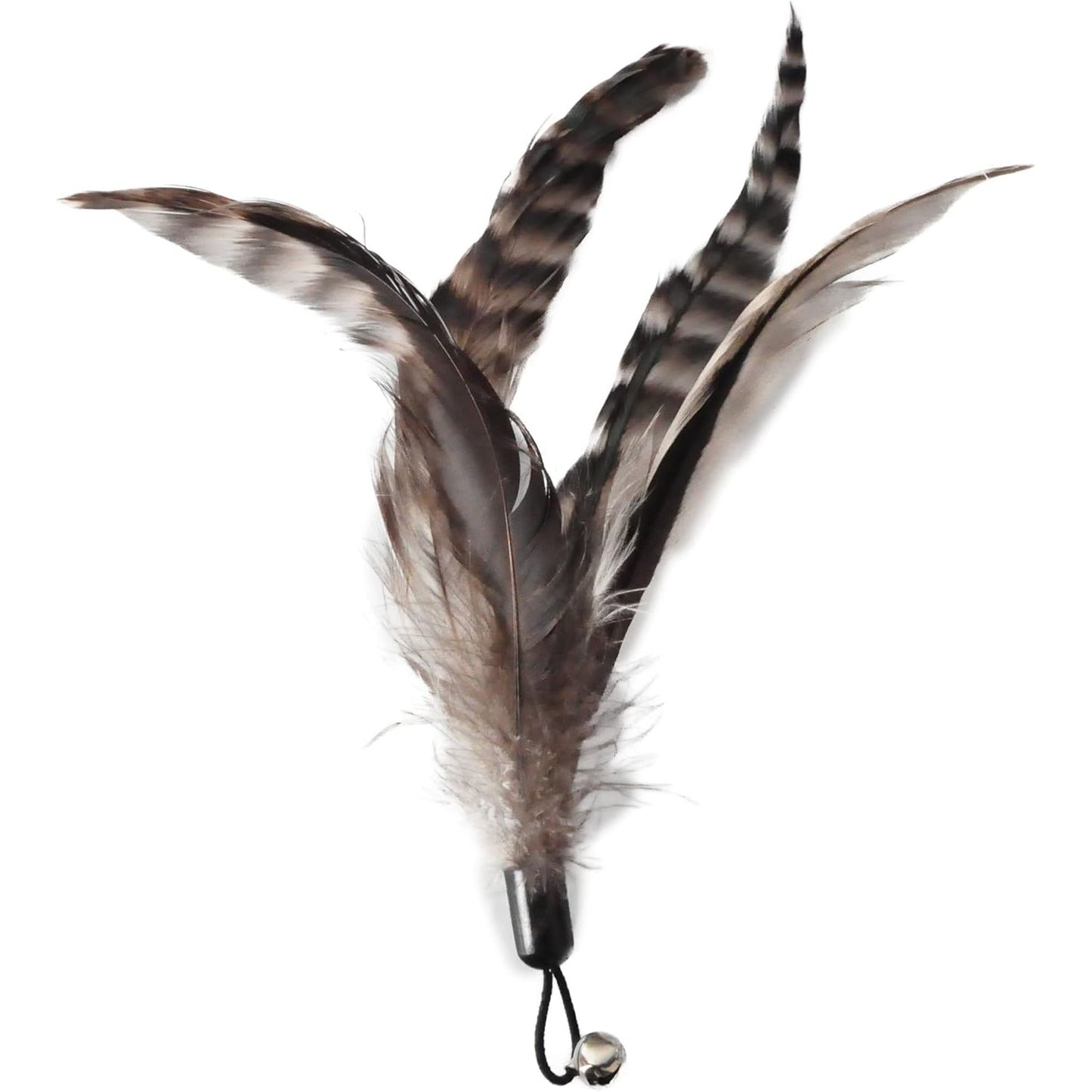 Natural Feather Cat Toy Set - Non-Toxic Wand and Refill Feathers for Indoor Play