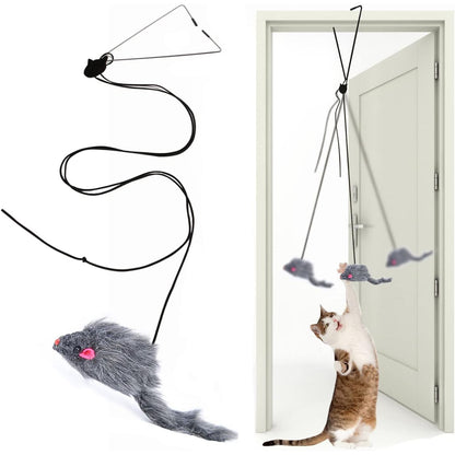 Kalimdor Interactive Retractable Cat Feather Teaser Toy for Indoor Cats and Kittens (Single Pack)