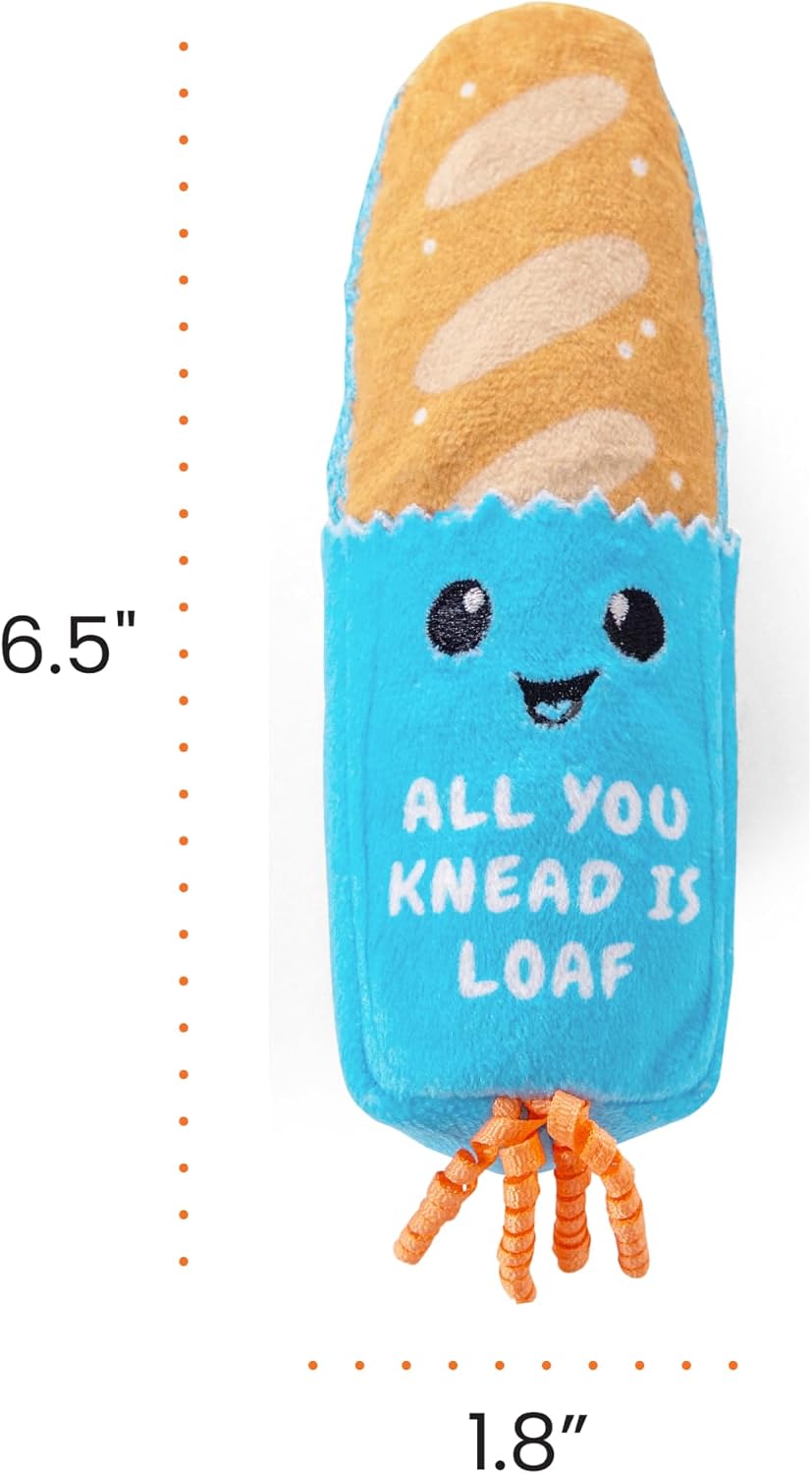 Cat toy, Loaf Kicker with Catnip and Dental Mesh, 6.5 inches