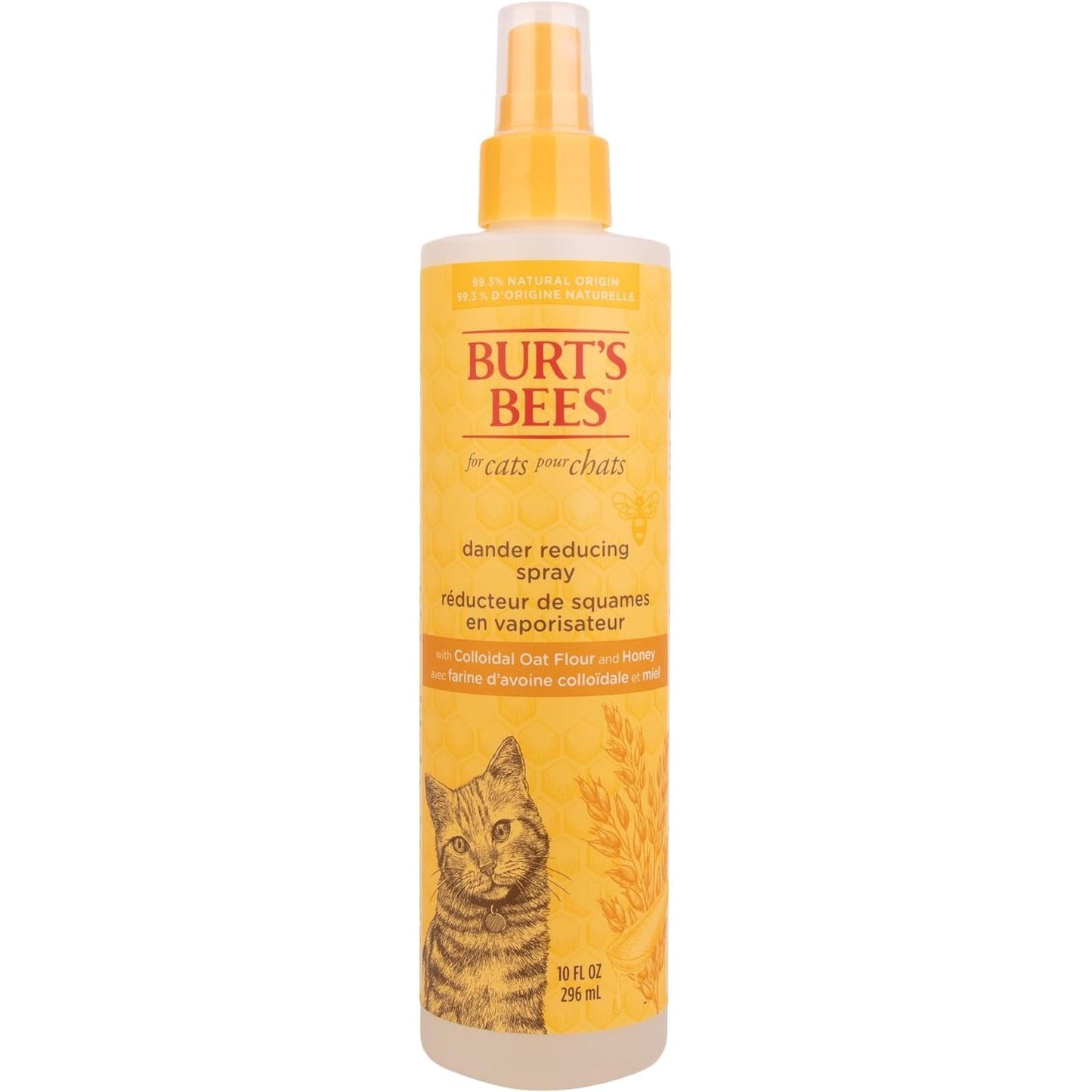 Burt'S Bees for Pets Dander Reducing Cat Spray with Colloidal Oat Flour and Honey - Cat Dander Remover Gives Dry Skin Relief for Cats, Essential Kitten Supplies for Allergy Relief, 10 Fl Oz