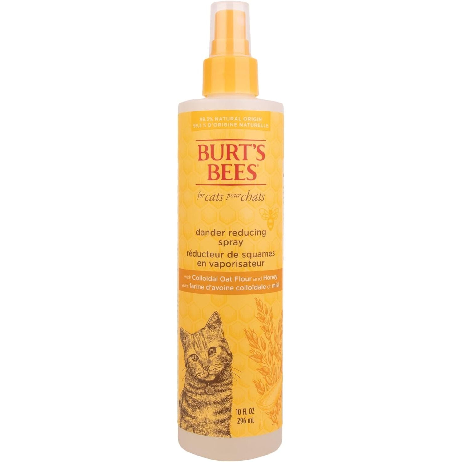 Burt'S Bees for Pets Dander Reducing Cat Spray with Colloidal Oat Flour and Honey - Cat Dander Remover Gives Dry Skin Relief for Cats, Essential Kitten Supplies for Allergy Relief, 10 Fl Oz