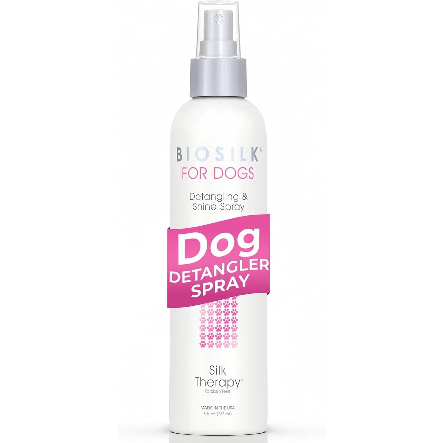 Silk Therapy Detangling and Shine Protecting Spray for Dogs, Suitable for All Coats and Breeds, 8 Fl Oz
