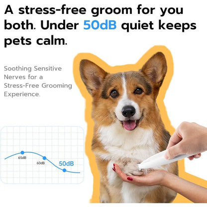 Waterproof Rechargeable Pet Hair Trimmer with LED Light for Paws, Eyes, Ears, Face, and Buttocks - Quiet Operation for Small Dogs and Cats
