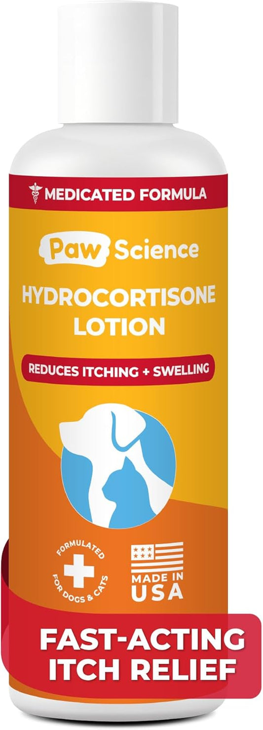 Hydrocortisone Anti-Itch Lotion for Dogs & Cats – Hot Spot Treatment, Dog Itching Skin Relief, Itchy Hotspots Cream, Medicated Ointment for Irritation & Rash