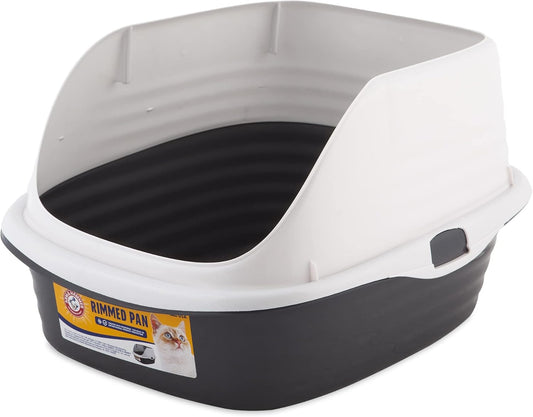 Arm & Hammer Rimmed Cat Litter Box - High-Sided Design with Odor Protection, Perfect for Indoor Cats