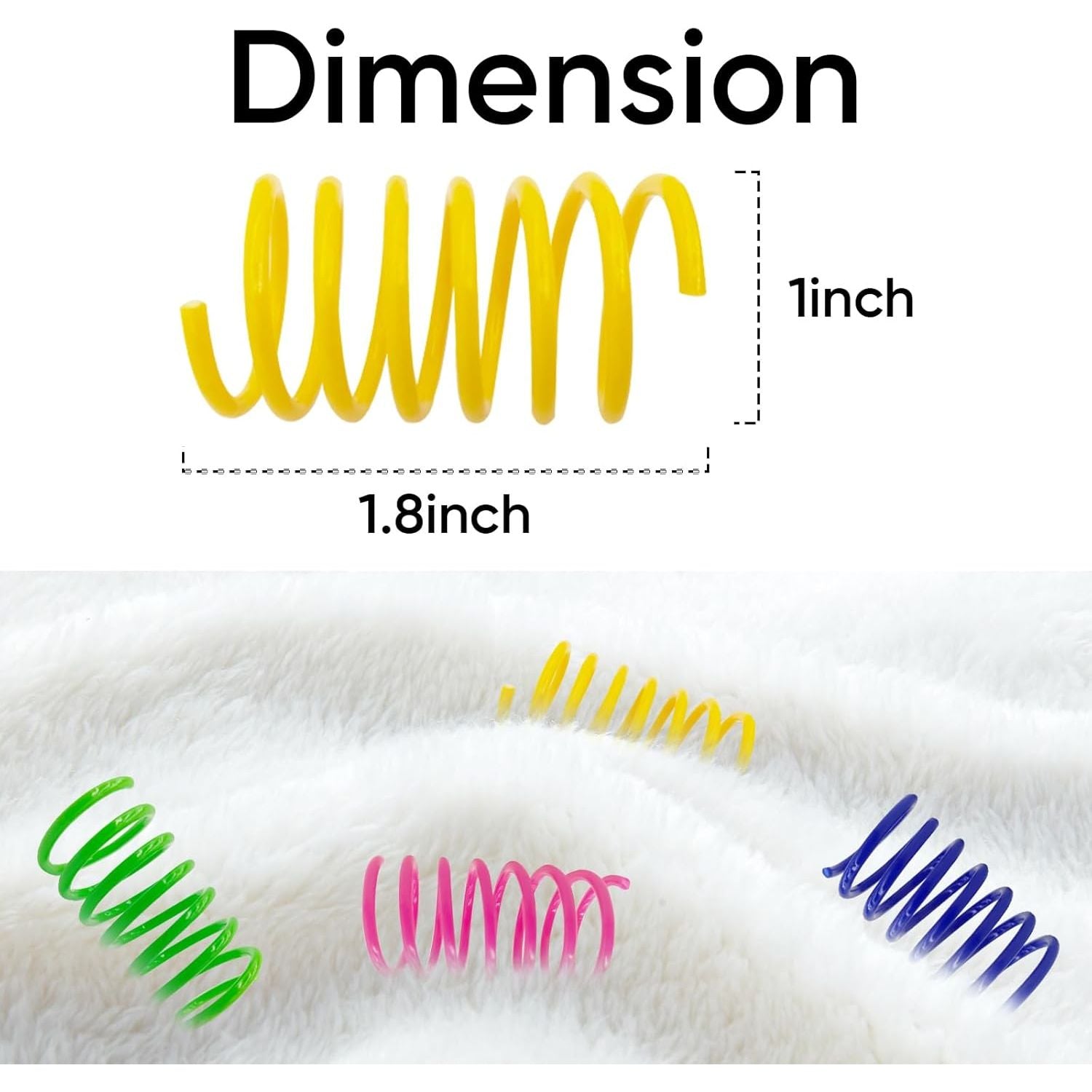 30-Pack Interactive Cat Spring Toys - Durable Colorful Plastic Spiral Springs for Indoor Cats and Kittens