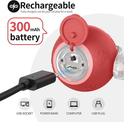 Interactive Cat Toys for Bored Indoor Cats - Motion Activated, RGB Lighting, 2 Speed Settings & 3 Modes - for Cats & Kittens!