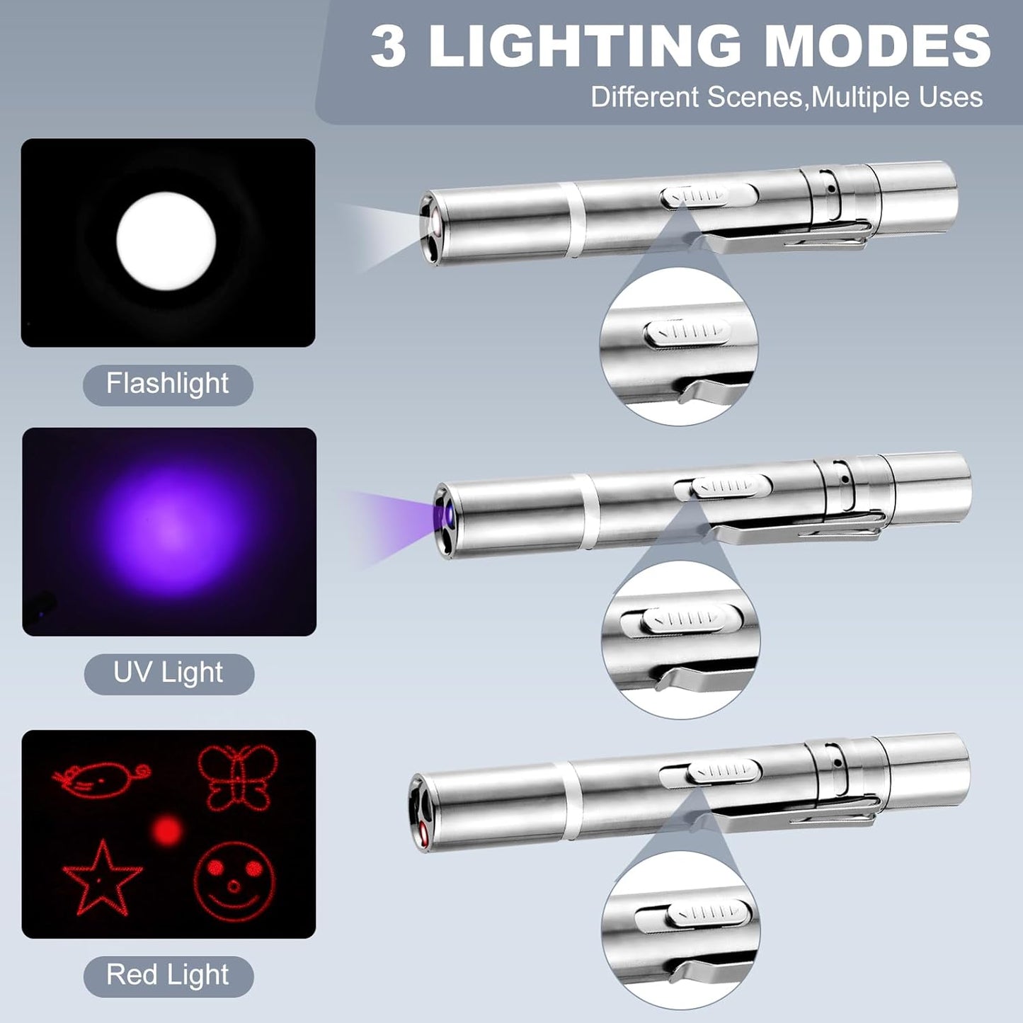 Laser Pointer Cat Toy with 3 Light Modes and 5 Fun Patterns 