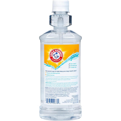 Dental Water Additive for Dogs, 16 Fl Oz, Odorless and Flavorless Breath Freshener with Baking Soda for Tartar Control